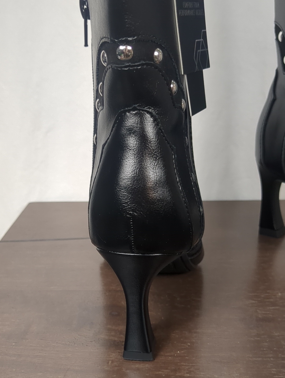 Madden NYC Studded Black Cowboy Kitten Heel Boots - Picture 3 of 5